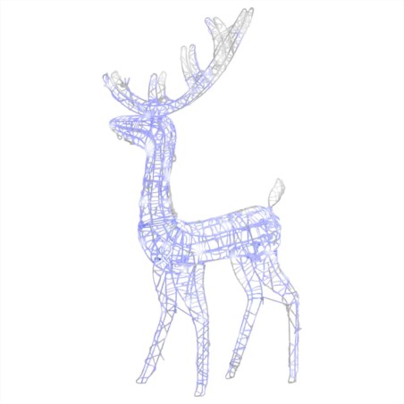 vidaXL Adorno de reno de Navidad acrílico azul 140 LEDs 120 cm