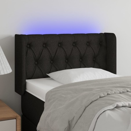 vidaXL Cabecero con LED de tela negro 83x16x78/88 cm