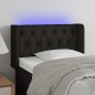 vidaXL Cabecero con LED de tela negro 83x16x78/88 cm