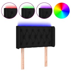vidaXL Cabecero con LED de tela negro 83x16x78/88 cm