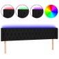 vidaXL Cabecero con LED de tela negro 183x16x78/88 cm vidaXL Cabecero con LED de tela negro 183x16x78/88 cm