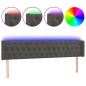 vidaXL Cabecero con LED de terciopelo gris oscuro 203x16x78/88 cm vidaXL Cabecero con LED de terciopelo gris oscuro 203x16x78/88 cm