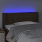 vidaXL Cabecero con LED de tela marrón oscuro 83x16x78/88 cm