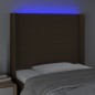 vidaXL Cabecero con LED de tela marrón oscuro 103x16x118/128 cm vidaXL Cabecero con LED de tela marrón oscuro 103x16x118/128 cm