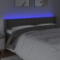 vidaXL Cabecero con LED de terciopelo gris oscuro 203x16x78/88 cm