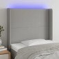 vidaXL Cabecero con LED de tela gris claro 83x16x118/128 cm vidaXL Cabecero con LED de tela gris claro 83x16x118/128 cm
