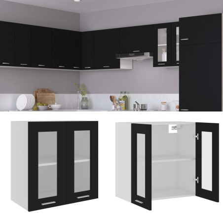 vidaXL Armario colgante cocina madera contrachapada negro 60x31x60 cm