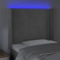 vidaXL Cabecero con LED de terciopelo gris claro 103x16x118/128 cm vidaXL Cabecero con LED de terciopelo gris claro 103x16x118/128 cm