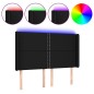 vidaXL Cabecero con LED de tela negro 147x16x118/128 cm vidaXL Cabecero con LED de tela negro 147x16x118/128 cm