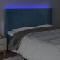 vidaXL Cabecero con LED de terciopelo azul oscuro 203x16x118/128 cm