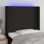 vidaXL Cabecero con LED de tela negro 93x16x118/128 cm vidaXL Cabecero con LED de tela negro 93x16x118/128 cm