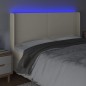 vidaXL Cabecero con LED cuero sintético color crema 203x16x118/128 cm vidaXL Cabecero con LED cuero sintético color crema 203x16x118/128 cm