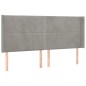 vidaXL Cabecero con LED de terciopelo gris claro 203x16x118/128 cm vidaXL Cabecero con LED de terciopelo gris claro 203x16x118/128 cm