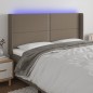 vidaXL Cabecero con LED de tela gris taupe 203x16x118/128 cm vidaXL Cabecero con LED de tela gris taupe 203x16x118/128 cm