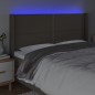 vidaXL Cabecero con LED de tela gris taupe 203x16x118/128 cm vidaXL Cabecero con LED de tela gris taupe 203x16x118/128 cm