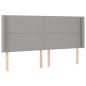vidaXL Cabecero con LED de tela gris claro 183x16x118/128 cm