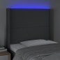 vidaXL Cabecero con LED de tela gris oscuro103x16x118/128 cm vidaXL Cabecero con LED de tela gris oscuro103x16x118/128 cm
