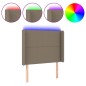 vidaXL Cabecero con LED de tela gris taupe 83x16x118/128 cm vidaXL Cabecero con LED de tela gris taupe 83x16x118/128 cm