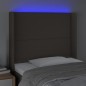 vidaXL Cabecero con LED de tela gris taupe 83x16x118/128 cm vidaXL Cabecero con LED de tela gris taupe 83x16x118/128 cm