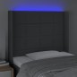 vidaXL Cabecero con LED de tela gris oscuro 83x16x118/128 cm vidaXL Cabecero con LED de tela gris oscuro 83x16x118/128 cm