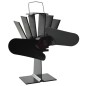 vidaXL Ventilador de estufa accionado por calor 2 aspas negro vidaXL Ventilador de estufa accionado por calor 2 aspas negro