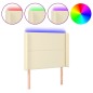 vidaXL Cabecero con LED cuero sintético color crema 93x16x118/128 cm vidaXL Cabecero con LED cuero sintético color crema 93x16x118/128 cm