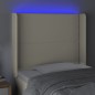 vidaXL Cabecero con LED cuero sintético color crema 93x16x118/128 cm vidaXL Cabecero con LED cuero sintético color crema 93x16x118/128 cm