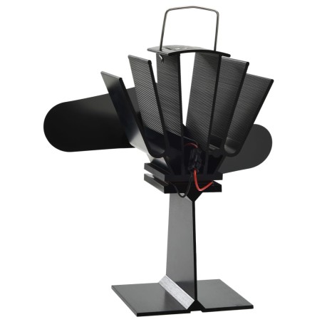 vidaXL Ventilador de estufa accionado por calor 2 aspas negro