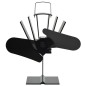 vidaXL Ventilador de estufa accionado por calor 2 aspas negro vidaXL Ventilador de estufa accionado por calor 2 aspas negro