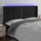 vidaXL Cabecero con LED de terciopelo negro 203x16x118/128 cm vidaXL Cabecero con LED de terciopelo negro 203x16x118/128 cm