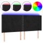 vidaXL Cabecero con LED de terciopelo negro 203x16x118/128 cm vidaXL Cabecero con LED de terciopelo negro 203x16x118/128 cm