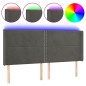 vidaXL Cabecero con LED de terciopelo gris oscuro 183x16x118/128 cm vidaXL Cabecero con LED de terciopelo gris oscuro 183x16x118/128 cm