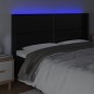 vidaXL Cabecero con LED cuero sintético negro 203x16x118/128 cm vidaXL Cabecero con LED cuero sintético negro 203x16x118/128 cm