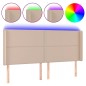 vidaXL Cabecero con LED cuero sintético capuchino 163x16x118/128cm vidaXL Cabecero con LED cuero sintético capuchino 163x16x118/128cm