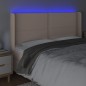 vidaXL Cabecero con LED cuero sintético capuchino 163x16x118/128cm vidaXL Cabecero con LED cuero sintético capuchino 163x16x118/128cm