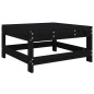 vidaXL Juego de sofás de jardín 5 piezas madera maciza de pino negro