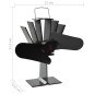 vidaXL Ventilador de estufa accionado por calor 2 aspas negro vidaXL Ventilador de estufa accionado por calor 2 aspas negro