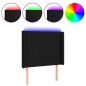 vidaXL Cabecero con LED de tela negro 103x16x118/128 cm