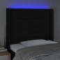 vidaXL Cabecero con LED de tela negro 103x16x118/128 cm