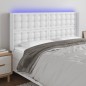 vidaXL Cabecero con LED cuero sintético blanco 147x16x118/128 cm vidaXL Cabecero con LED cuero sintético blanco 147x16x118/128 cm
