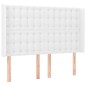 vidaXL Cabecero con LED cuero sintético blanco 147x16x118/128 cm vidaXL Cabecero con LED cuero sintético blanco 147x16x118/128 cm