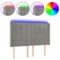 vidaXL Cabecero con LED de terciopelo gris claro 147x16x118/128 cm
