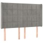 vidaXL Cabecero con LED de terciopelo gris claro 147x16x118/128 cm