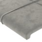 vidaXL Cabecero con LED de terciopelo gris claro 147x16x118/128 cm