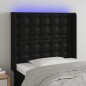 vidaXL Cabecero con LED cuero sintético negro 93x16x118/128 cm vidaXL Cabecero con LED cuero sintético negro 93x16x118/128 cm