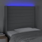 vidaXL Cabecero con LED de tela gris claro 93x16x118/128 cm vidaXL Cabecero con LED de tela gris claro 93x16x118/128 cm