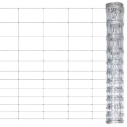 vidaXL Valla de jardín de acero galvanizado plateado 50 m 150 cm