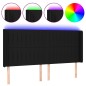 vidaXL Cabecero con LED de tela negro 203x16x118/128 cm vidaXL Cabecero con LED de tela negro 203x16x118/128 cm