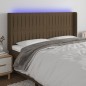 vidaXL Cabecero con LED de tela marrón oscuro 163x16x118/128 cm vidaXL Cabecero con LED de tela marrón oscuro 163x16x118/128 cm
