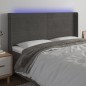 vidaXL Cabecero con LED de terciopelo gris oscuro 203x16x118/128 cm